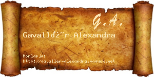 Gavallér Alexandra névjegykártya